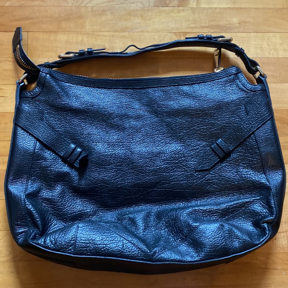 Burberry black leather overside hobo bag gold hardware - Picture 6 of 9